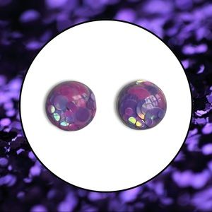 Pink and Purple Glitter Stud Earrings